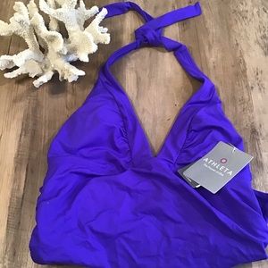 Athleta Blue Shirrendipity Tankini Medium